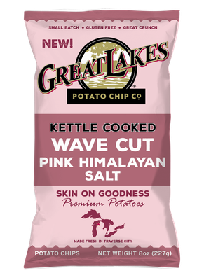 Wave Cut Pink Himalayan Salt Potato Chips