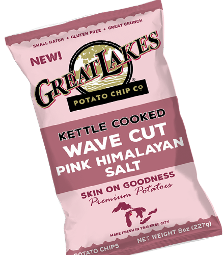 Wave Cut Pink Himalayan Salt Potato Chips